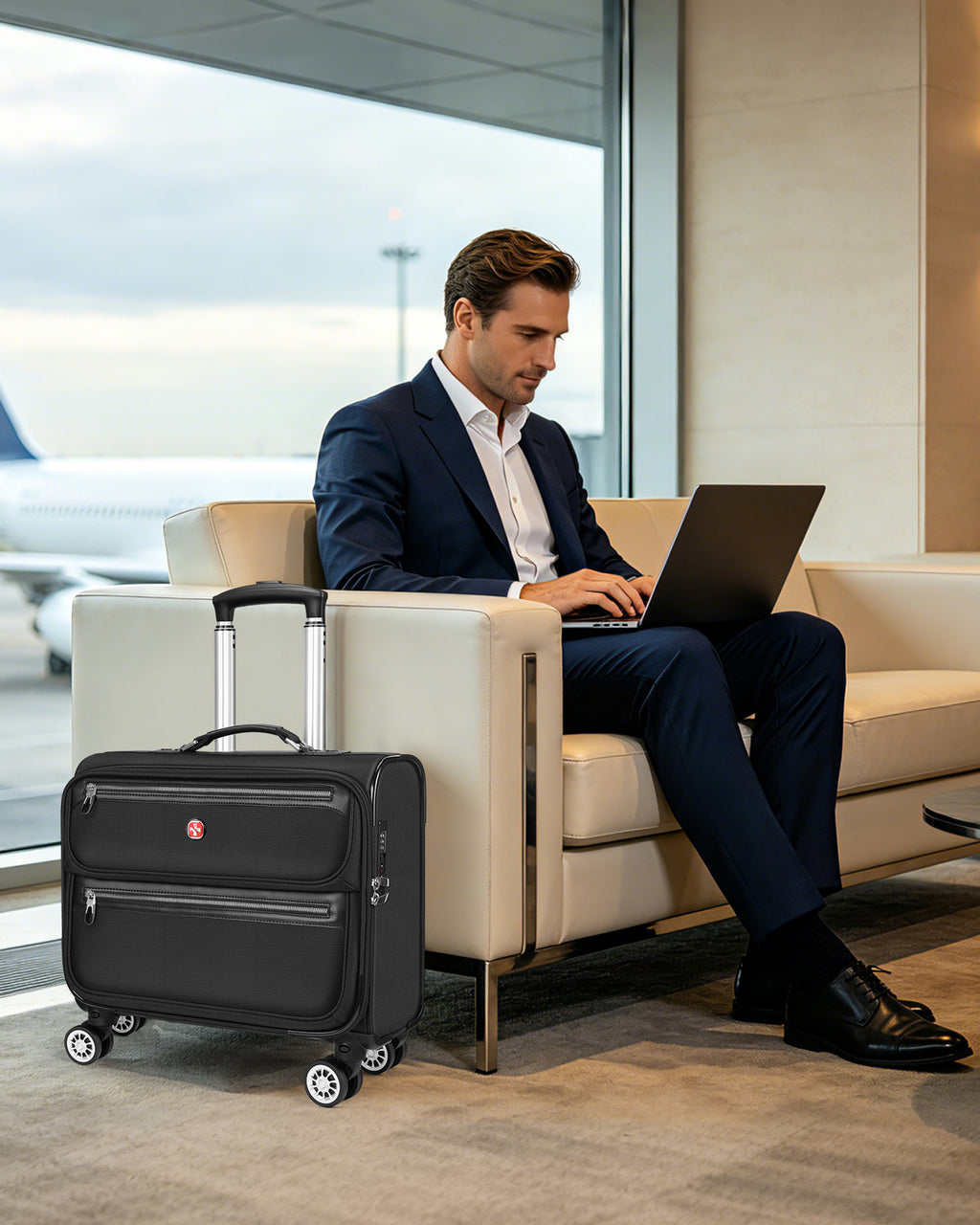 star cloud Rigid Frame Roling Laptop Bag on Wheels, Rolling Briefcase,Water Resistant Rolling Computer Bag for 18 Inch Laptop, Work Travel and Business
