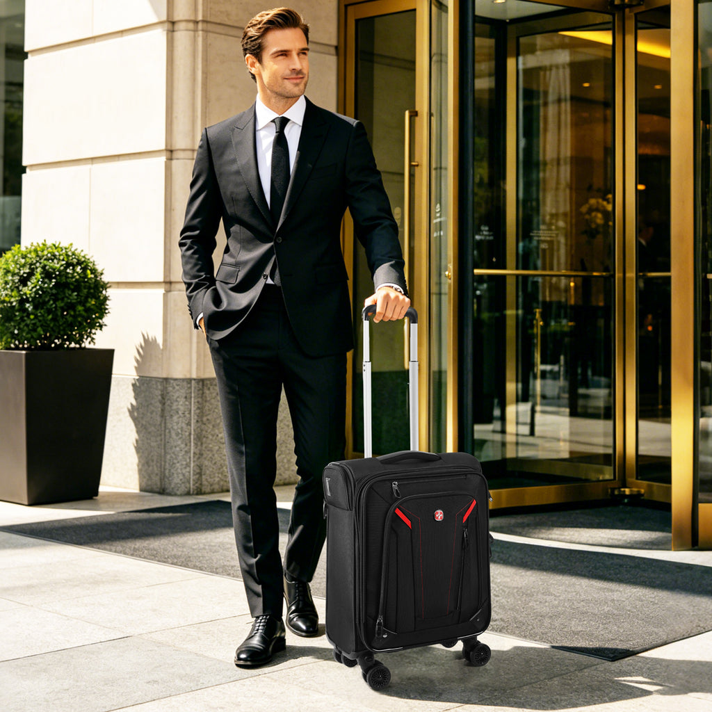star cloud Carry On Luggage 22x14x9 Airline Approved, 22 Inch Rigid Frame Suitcases with Detachable Spinner Wheels, Softside Carry On Suitcase with USB&Type-C Ports,TSA Lock,Large Travel Luggage