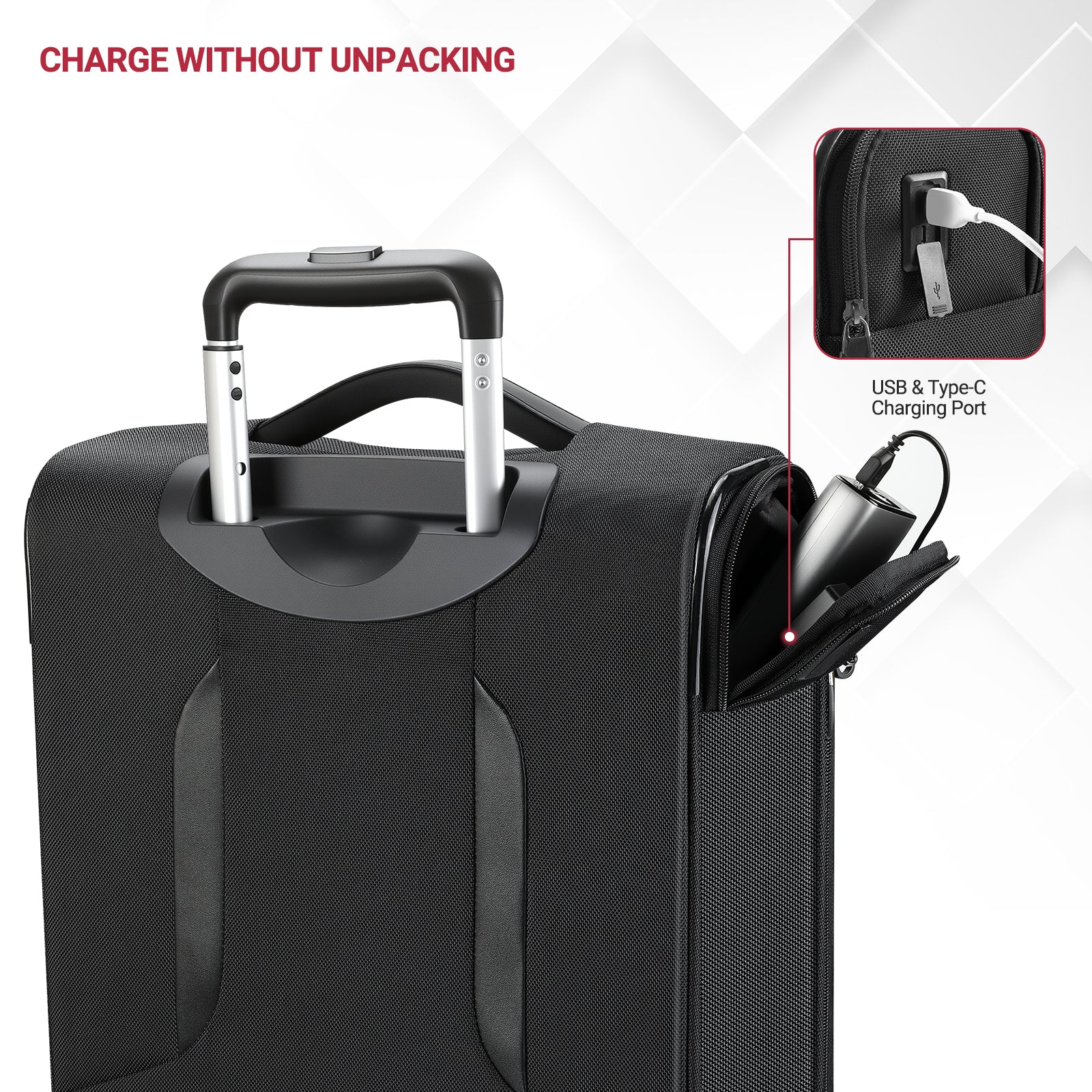star cloud Carry On Luggage 22x14x9 Airline Approved, 22 Inch Rigid Frame Suitcases with Detachable Spinner Wheels, Softside Carry On Suitcase with USB&Type-C Ports,TSA Lock,Large Travel Luggage