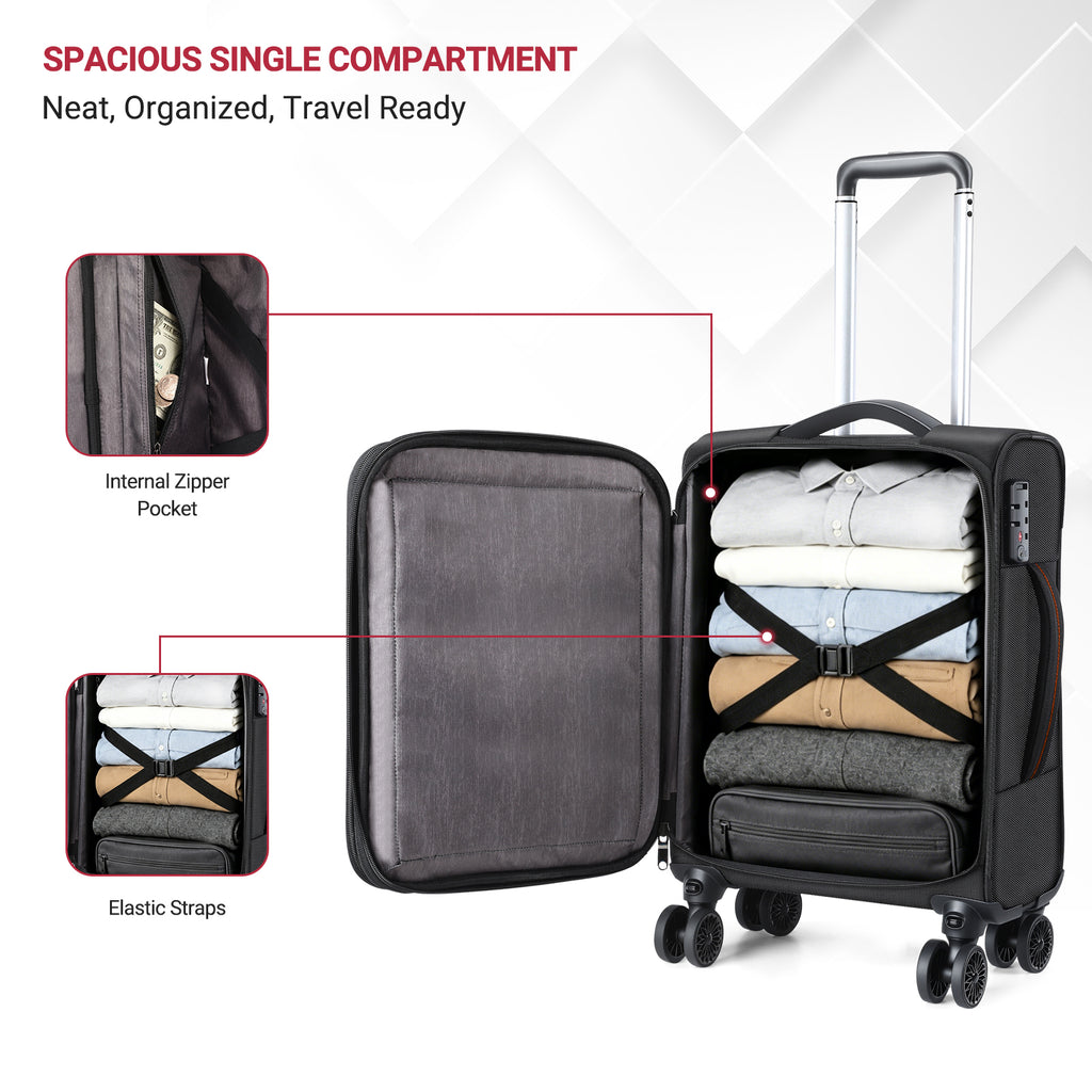 star cloud Carry On Luggage 22x14x9 Airline Approved, 22 Inch Rigid Frame Suitcases with Detachable Spinner Wheels, Softside Carry On Suitcase with USB&Type-C Ports,TSA Lock,Large Travel Luggage