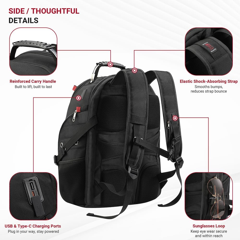 backpack laptop 17 airplane technician star cloud 17 Inch Travel Laptop Backpack, Business Tech Backpack with – StarCloud Bag