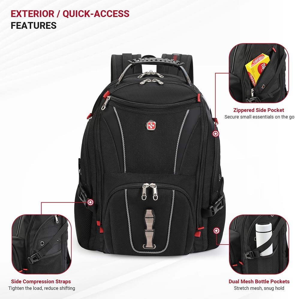 17 inch laptop backpack side load star cloud 17 Inch Travel Laptop Backpack, Business Tech Backpack with – StarCloud Bag