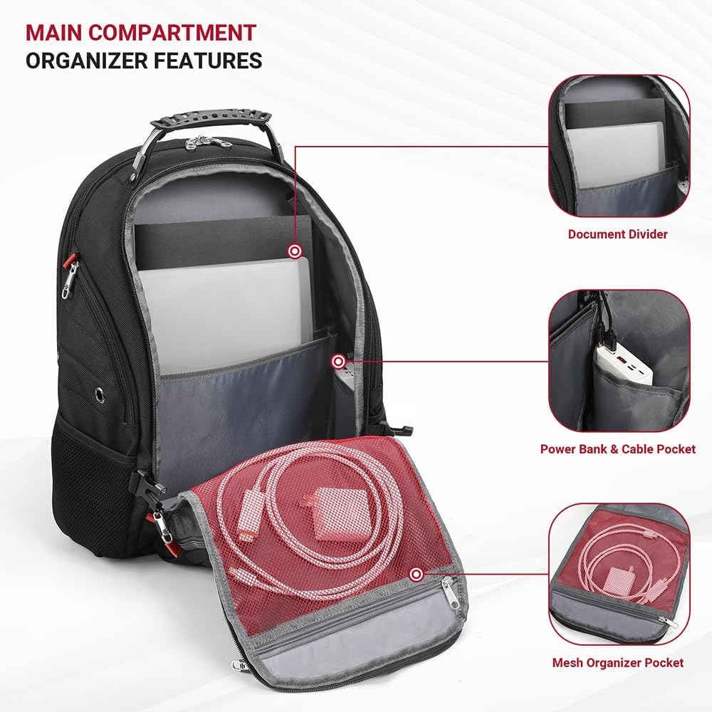 best laptop backpack gadget storage usb star cloud 17 Inch Travel Laptop Backpack, Business Tech Backpack with – StarCloud Bag