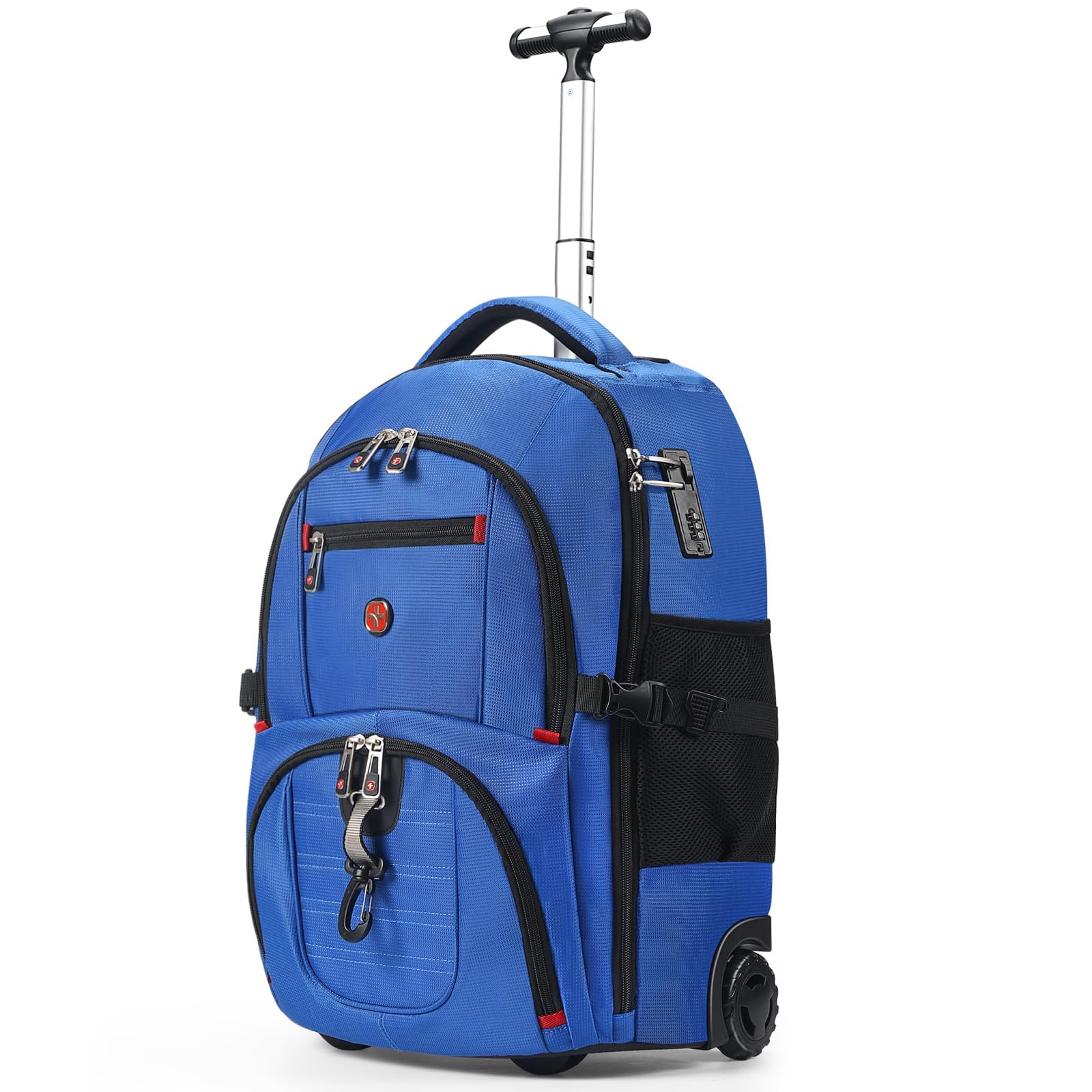 star cloud 21x14x9 Rolling Backpack with Wheels - Water-Resistant, 17.3" Laptop Compartment, Ideal Carry-On for Overnight Travel, College, Work - Wheeled Business Backpack for Adults