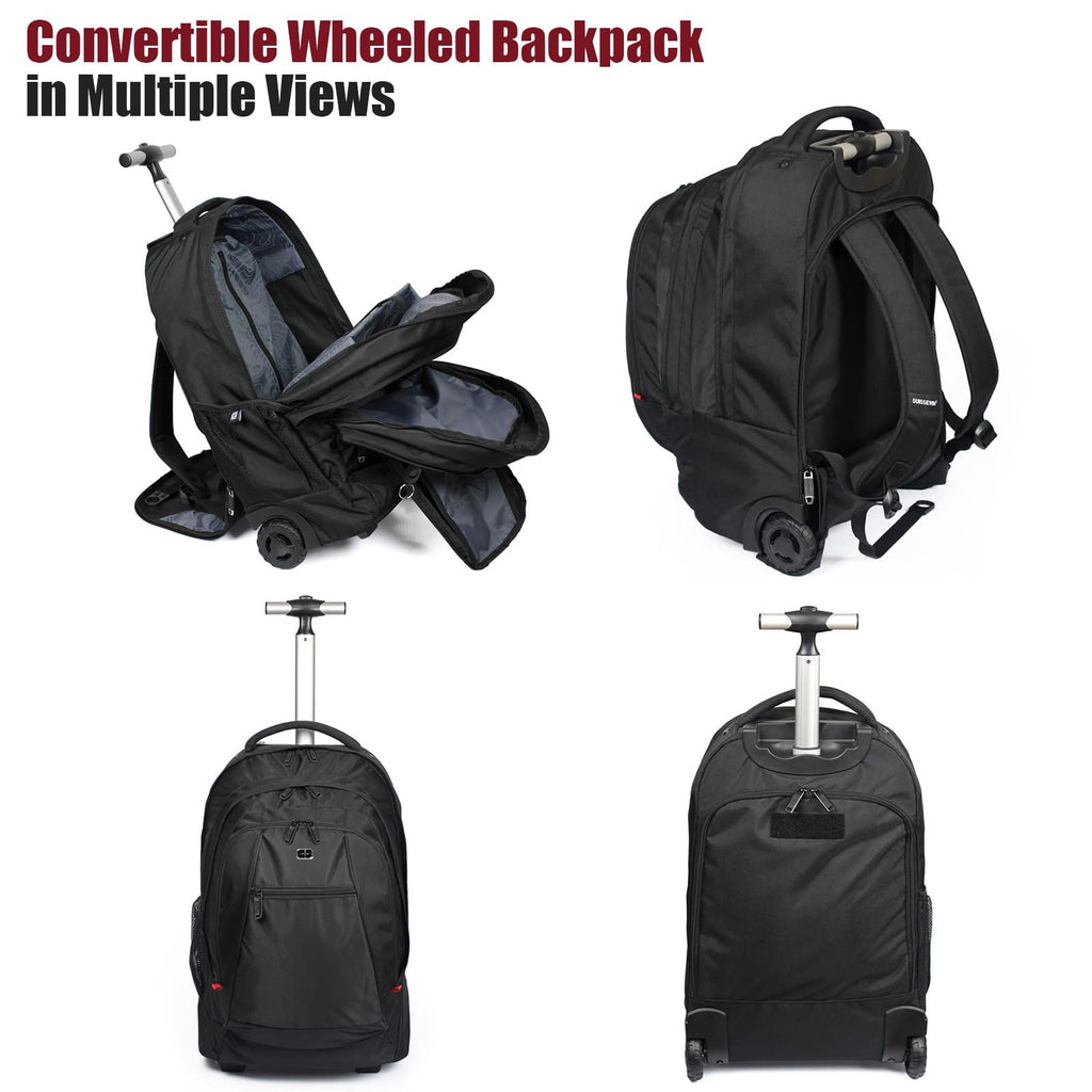 Star Cloud 21x14x8 Rolling Backpack for Adults with Wheels, Durable Wheeled Backpack with 17" Laptop Sleeve, Travel Carry-on Backpack with Wheels for Convenience
