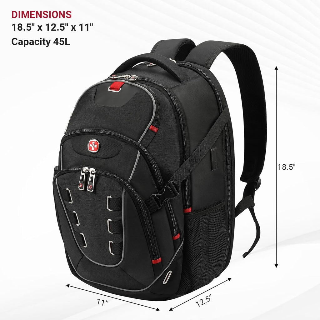star cloud 17.3 Inch Laptop Backpack for Men, Travel Laptop Backpack with USB & Type-C Charging, TSA Friendly Carry On Business Backpack, Large Utility Tech Backpack for Work and Travel