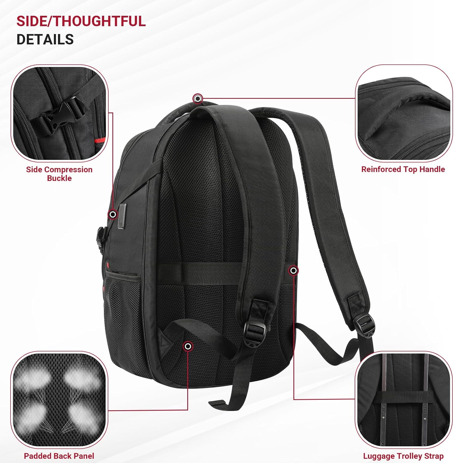 star cloud 17.3 Inch Laptop Backpack for Men, Travel Laptop Backpack with USB & Type-C Charging, TSA Friendly Carry On Business Backpack, Large Utility Tech Backpack for Work and Travel