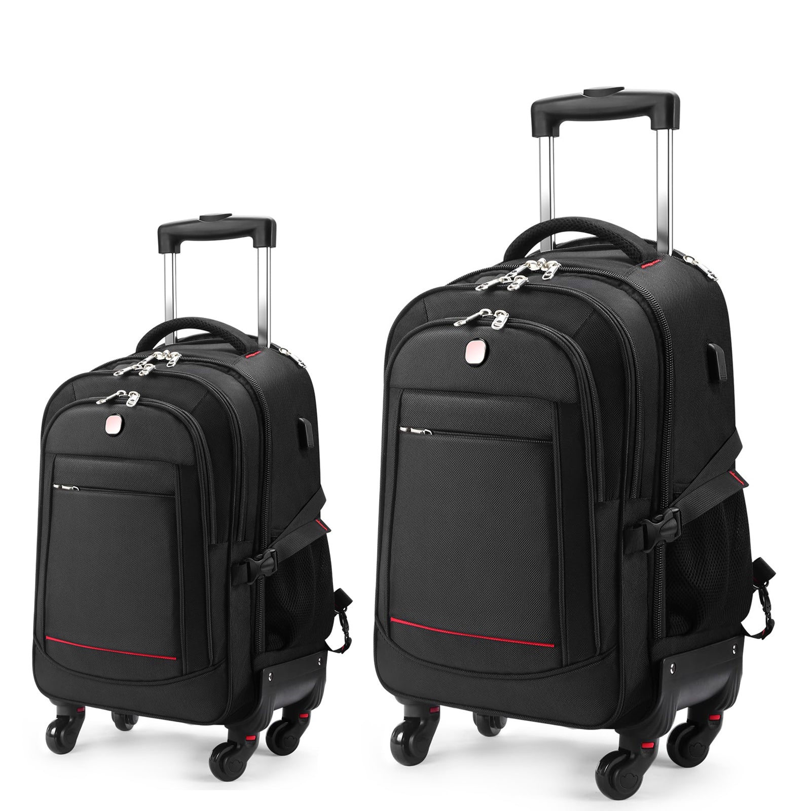 star cloud 18-inch + 24-inch Checked Backpack Combo Set Large Rolling Backpack Travel Commute Bag, Carry on Luggage Trolley Suitcase