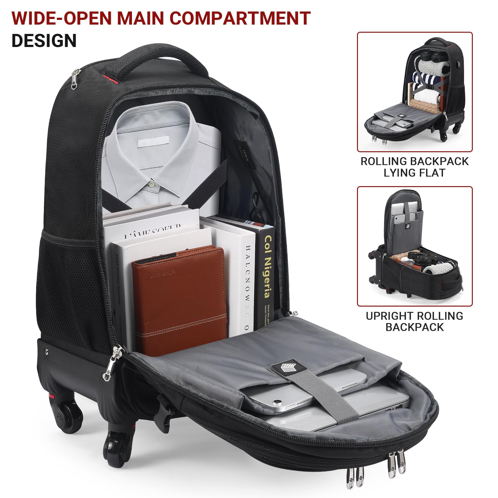 star cloud 18-inch + 24-inch Checked Backpack Combo Set Large Rolling Backpack Travel Commute Bag, Carry on Luggage Trolley Suitcase