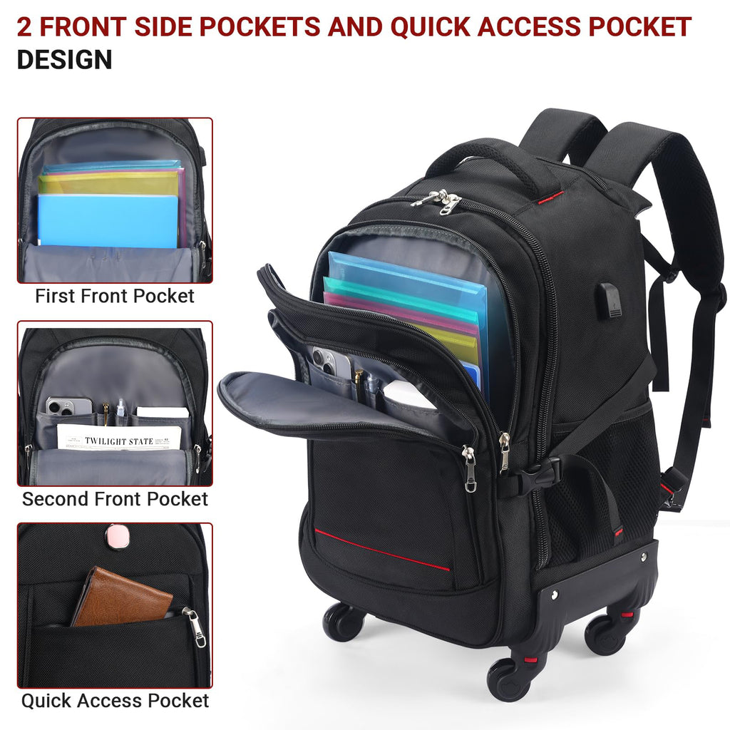 star cloud 18-inch + 24-inch Checked Backpack Combo Set Large Rolling Backpack Travel Commute Bag, Carry on Luggage Trolley Suitcase
