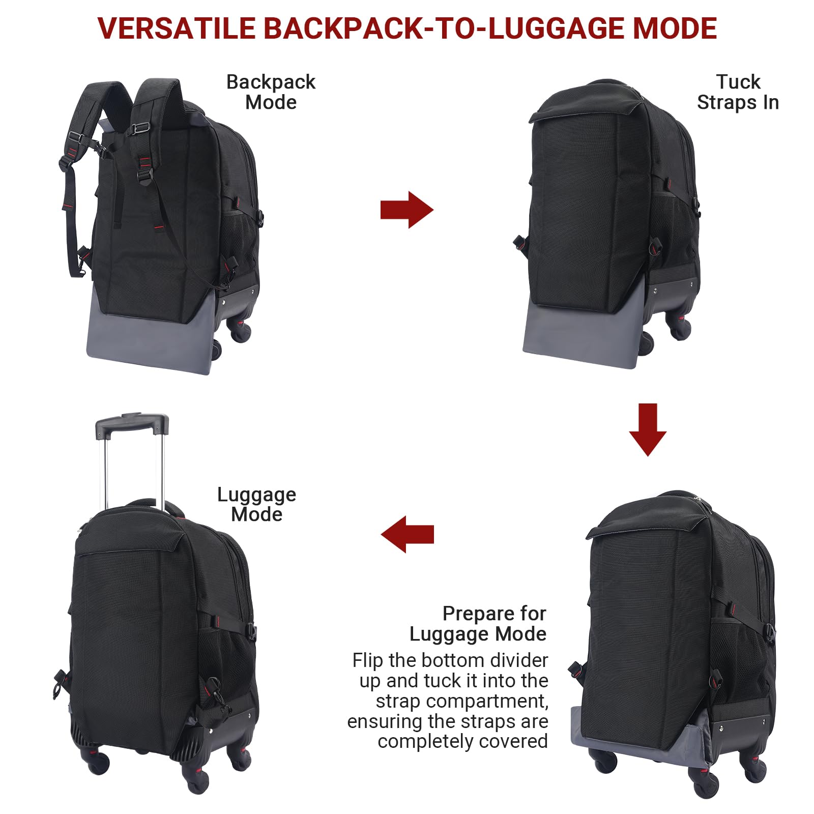 star cloud 18-inch + 24-inch Checked Backpack Combo Set Large Rolling Backpack Travel Commute Bag, Carry on Luggage Trolley Suitcase